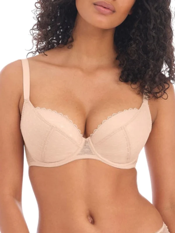 Signature Padded Plunge Bra - Natural Beige Natural Beige / 34 / G