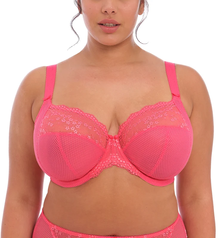 Elomi Charley Banded Stretch Lace Plunge Underwire Bra (4382) - Honeysuckle 42FF