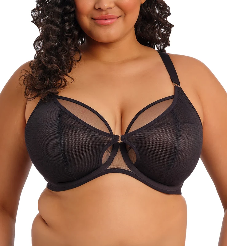 Elomi Kintai Underwire Plunge Bra (301202) - Black 32HH
