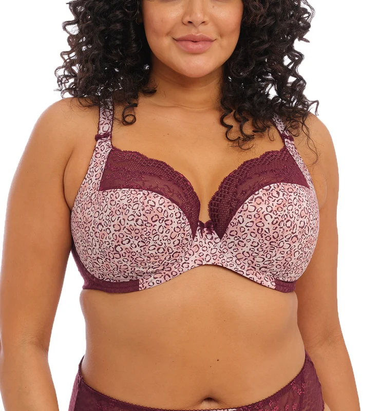 Elomi Lucie Banded Stretch Lace Plunge Underwire Bra (4490) - Wild Thing 34GG