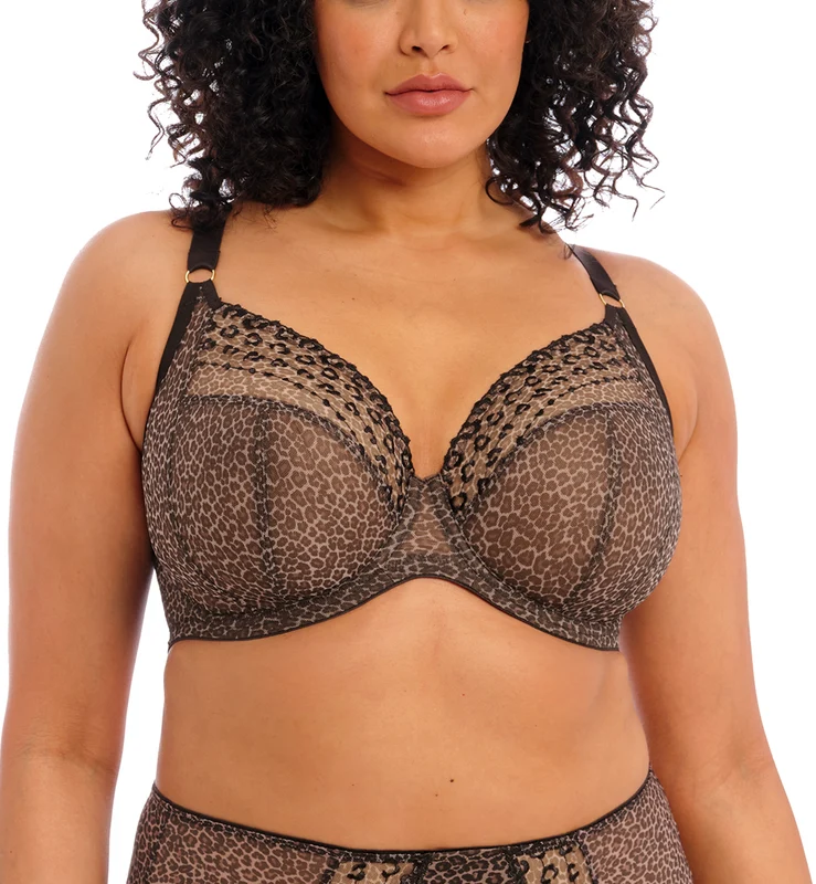 Elomi Matilda Banded Plunge Underwire Bra (8900) - Leopard 42DD