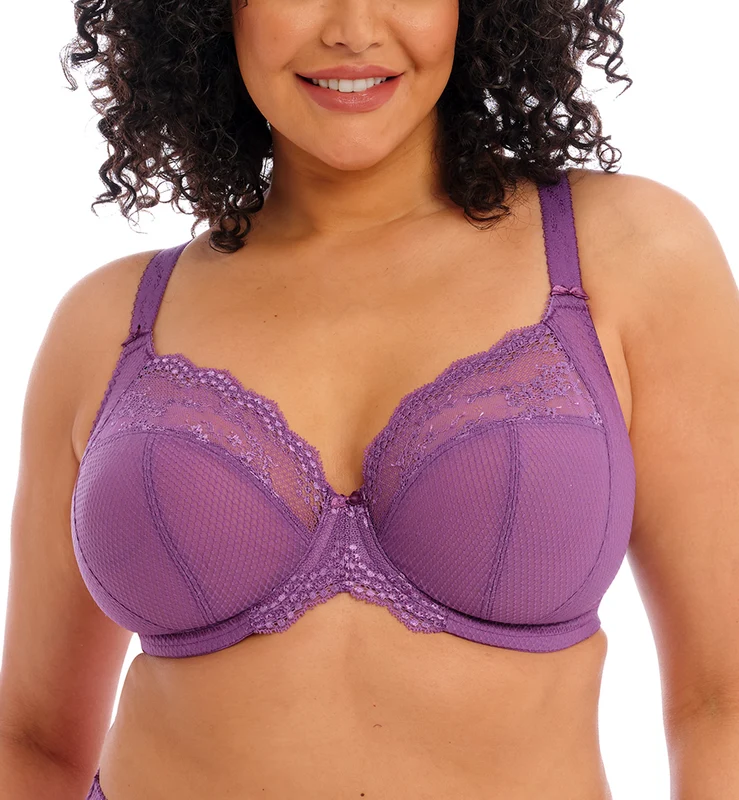 Elomi Charley Banded Stretch Lace Plunge Underwire Bra (4382) - Pansy 38DD