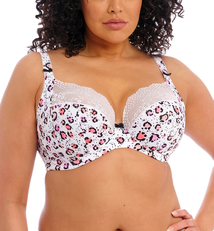 Elomi Lucie Banded Stretch Lace Plunge Underwire Bra (4490) - Rumble 40JJ