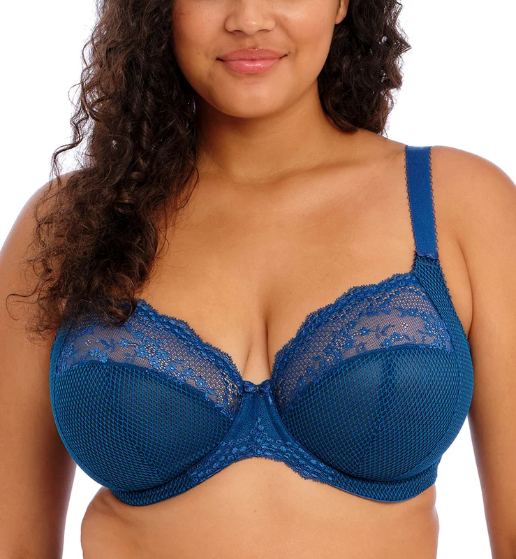 Elomi Charley Banded Stretch Lace Plunge Underwire Bra (4382) - Petrol 38G