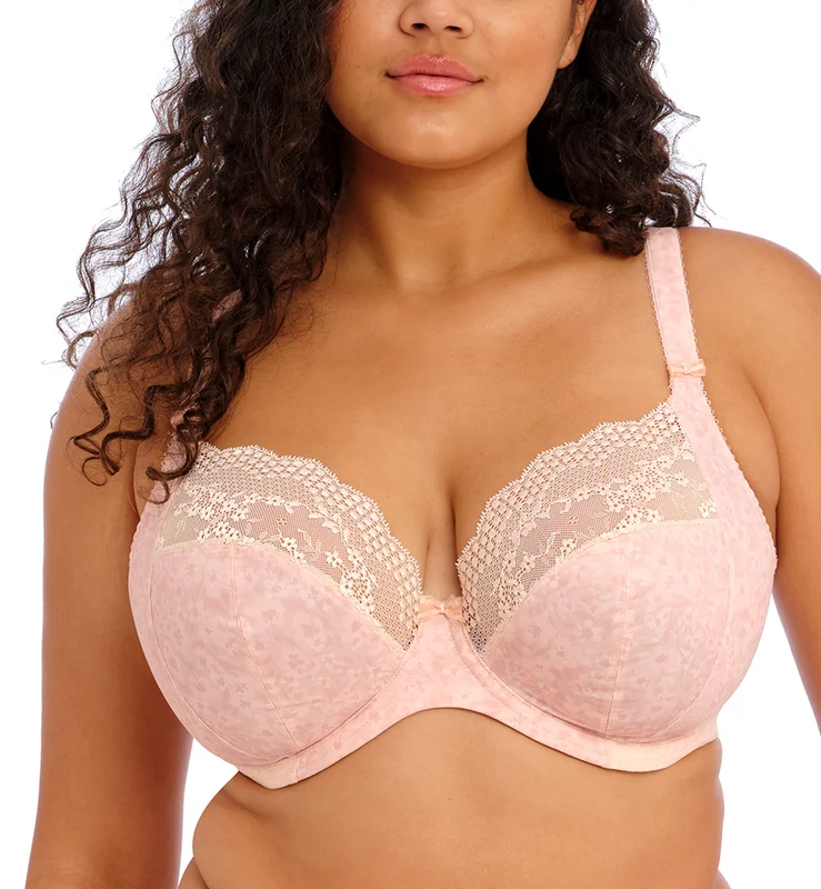 Elomi Lucie Banded Stretch Lace Plunge Underwire Bra (4490) - Pale Blush 32GG