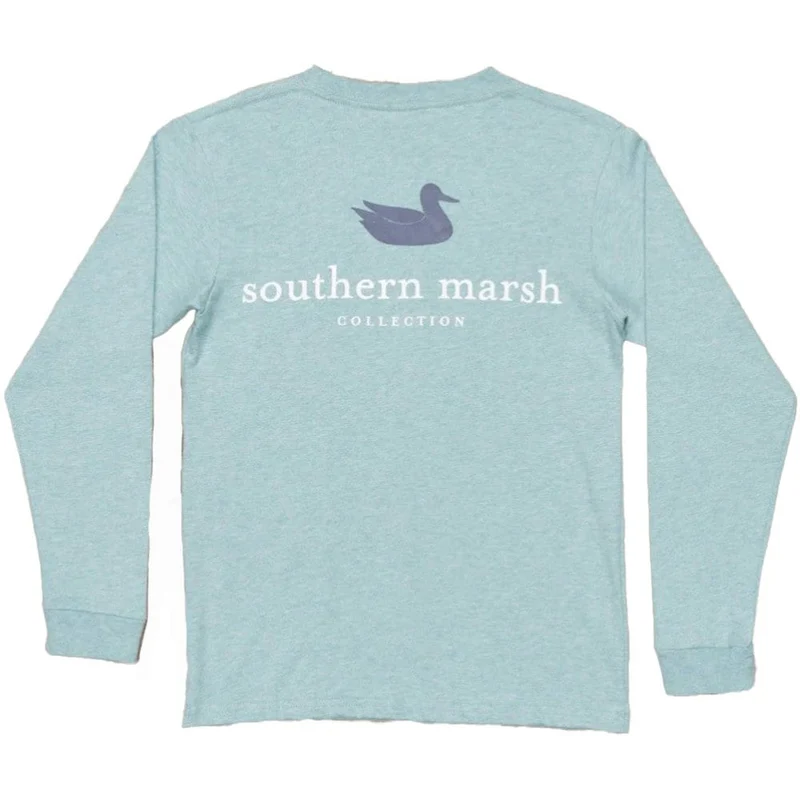 Youth Authentic Long Sleeve Tee WASHED MOSS BLUE / SM