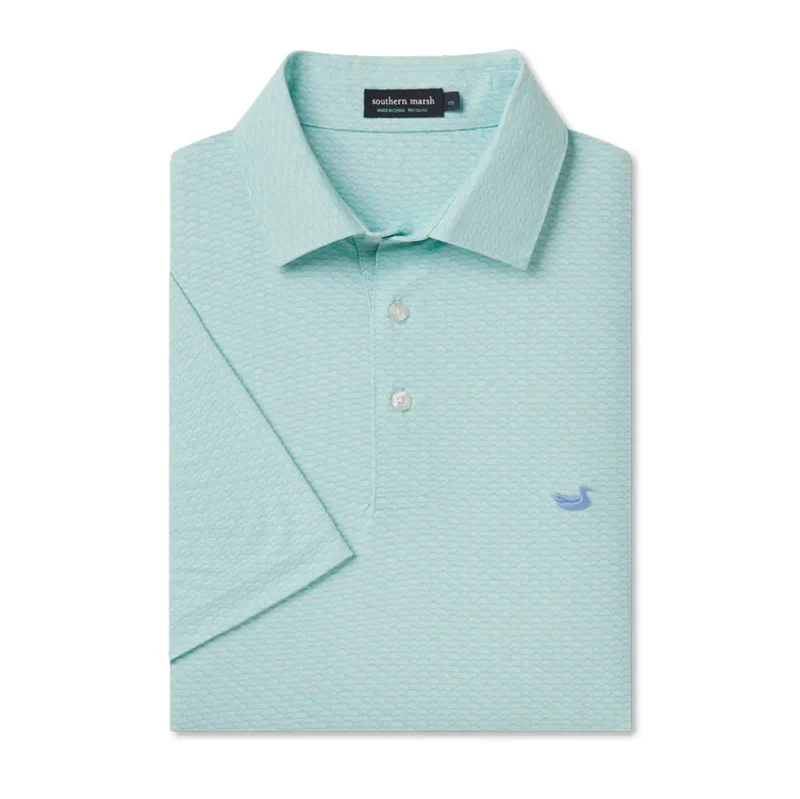 Southern Marsh Men's Flyline Fan Shell Performance Polo SEAFOAM / SM