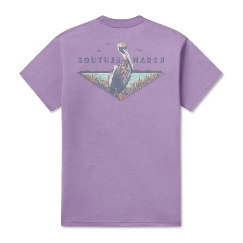 Southern Marsh Men's Seawash Posted Pelican Short-Sleeve T-Shirt WASHED BERRY / SM