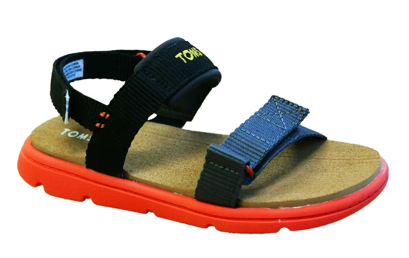 Toms Ray Kids Black Sandals 6