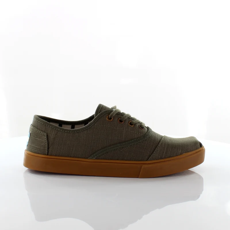 Toms Cordones Mens Olive Plimsolls 9.5
