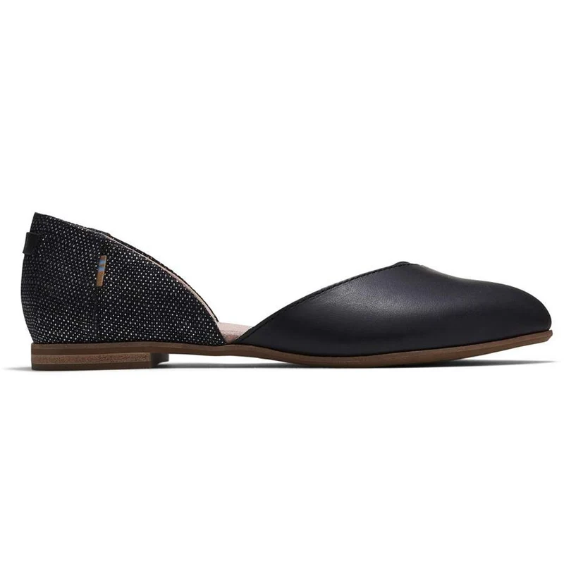 Toms Julie D'Orsay Flat Womens Black Shoes 3