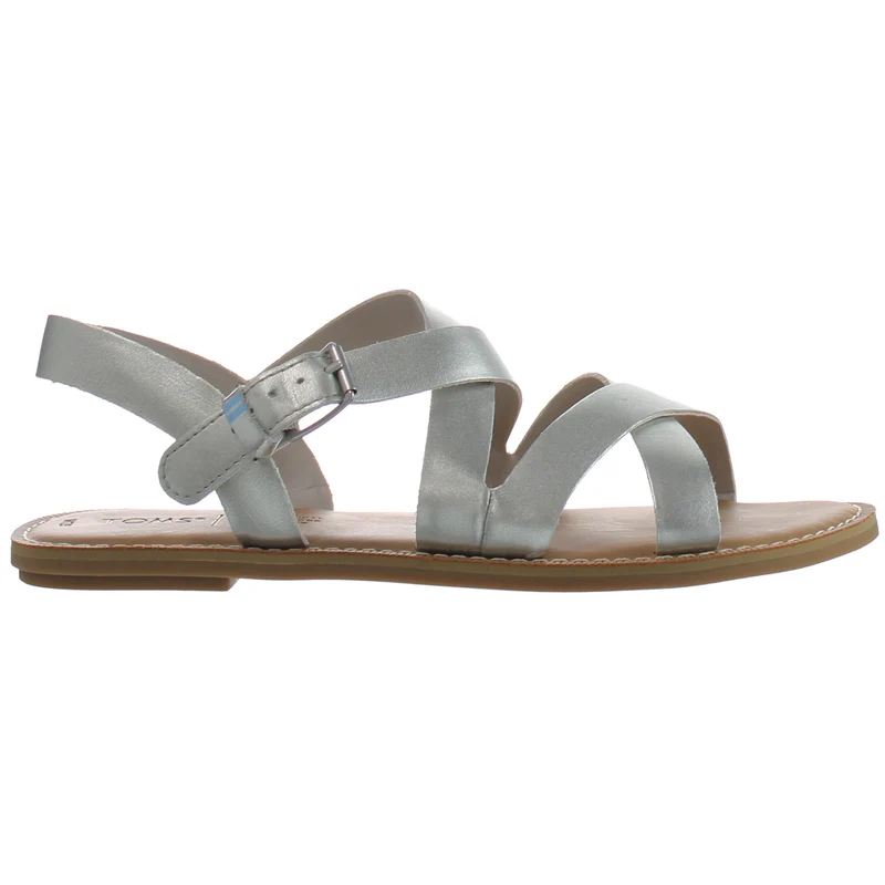 Toms Sicily Womens Silver Sandals 9