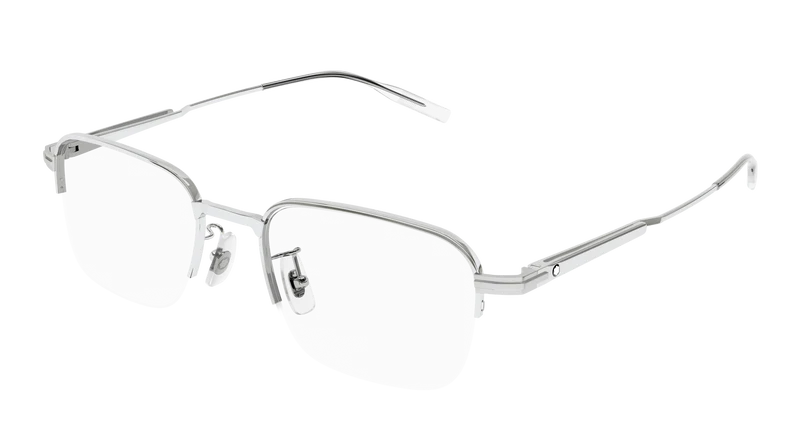 Montblanc MB0220OA Asian Fit 56mm / SILVER / TRANSPARENT