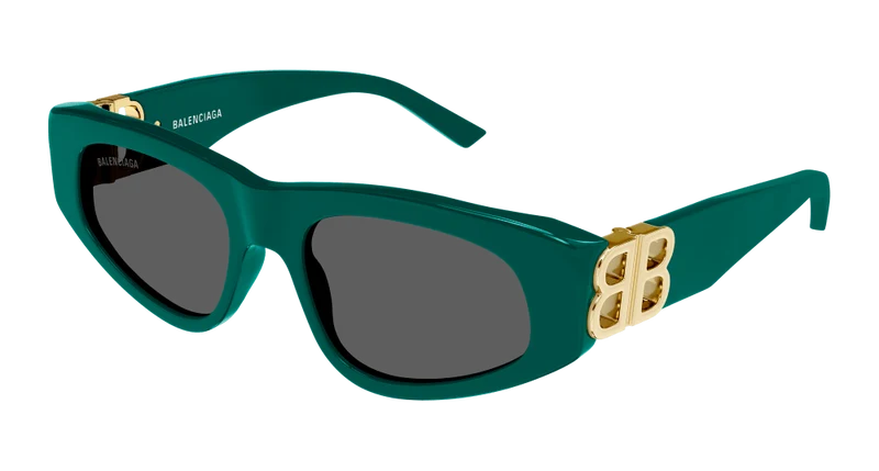 Balenciaga BB0095S 53mm / GREEN / GOLD / GREY