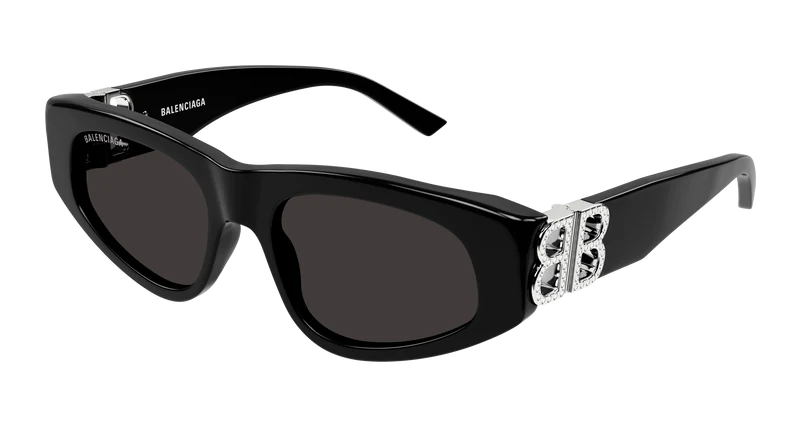 Balenciaga BB0095S 53mm / BLACK / SILVER / GREY
