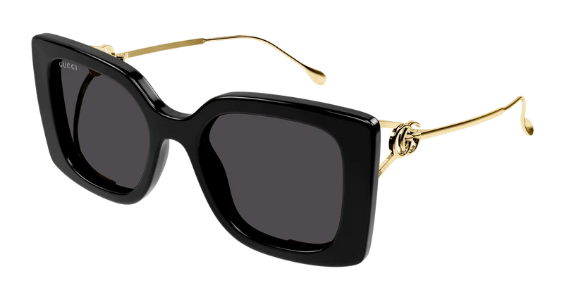 Gucci GG1567SA Asian Fit 54mm / BLACK / GOLD / GREY