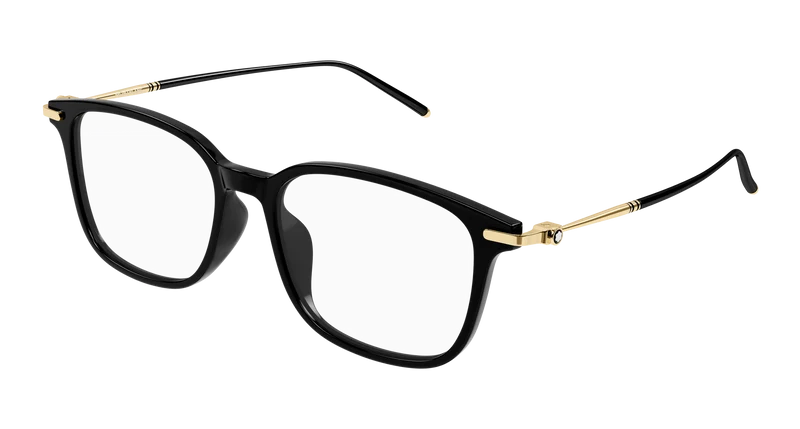 Montblanc MB0413OA Asian Fit 54mm / BLACK / GOLD / TRANSPARENT