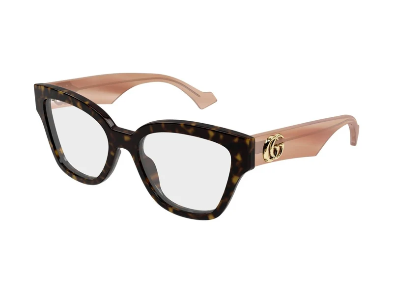 Gucci Gg1424o Tortoiseshell Gold Logo Oversized Cat-Eye Sunglasses One Size