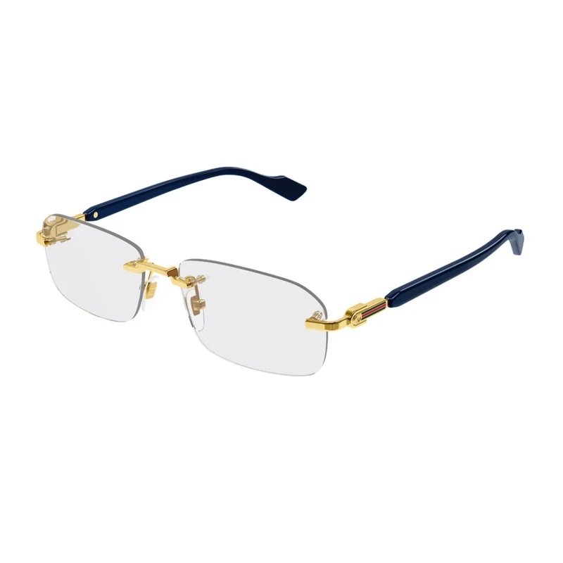 Gucci Gold/Blue Gg1221o Linea Sign Metal Eyeglasses One Size