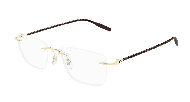 Montblanc MB0431O 53mm / GOLD / TRANSPARENT