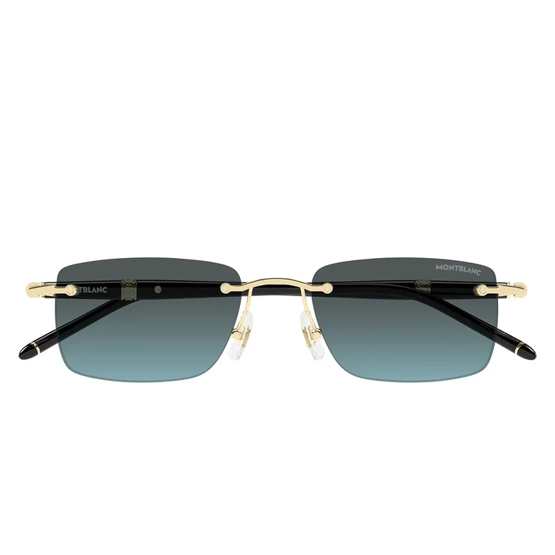Montblanc Sunglasses Mb0344 S 010 Gold/Faded Blue Men