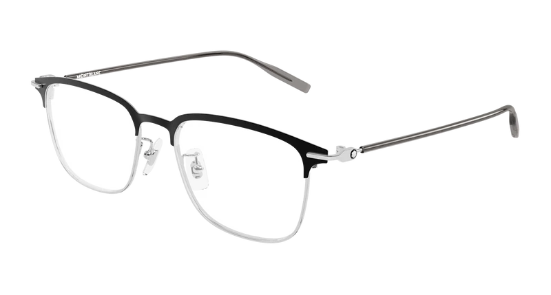 Montblanc MB0490OA Asian Fit 54mm / SILVER / TRANSPARENT