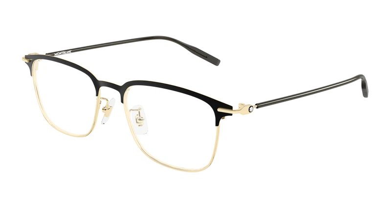Montblanc MB0490OA Asian Fit 54mm / GOLD / TRANSPARENT