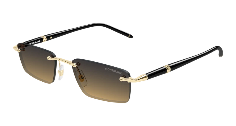 Montblanc MB0484S 54mm / GOLD / BLACK / ORANGE