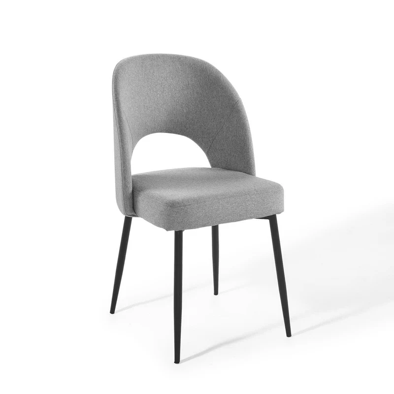 Rouse Upholstered Fabric Dining Side Chair by Modway Black Beige