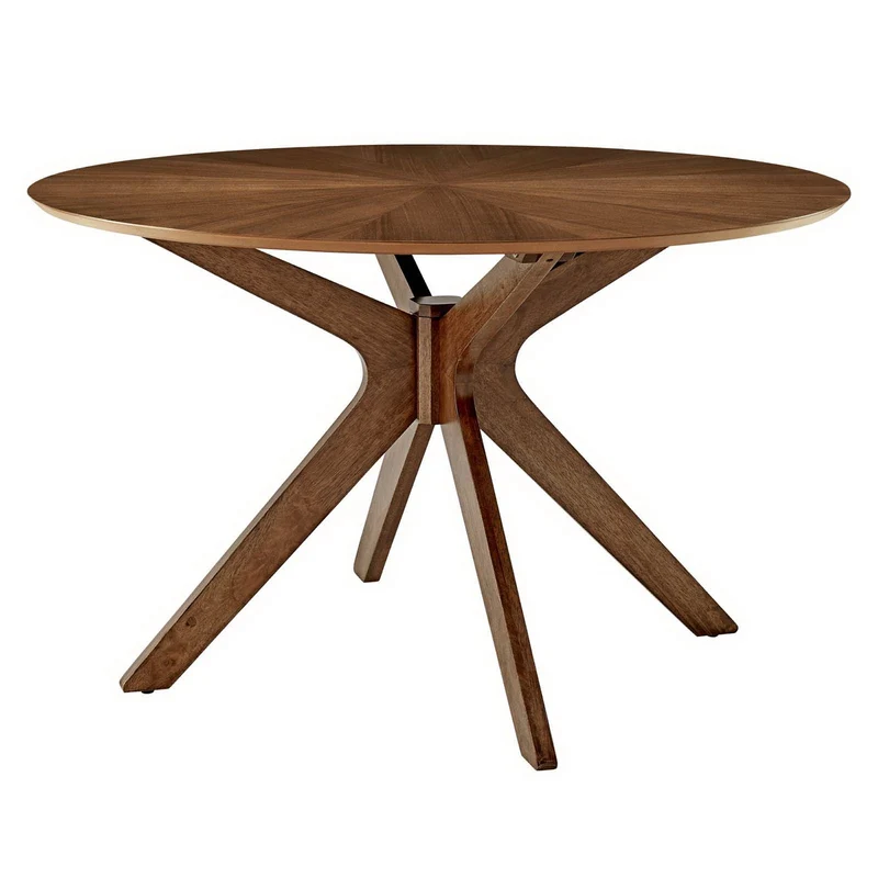 Crossroads 47" Round Wood Dining Table by Modway Walnut