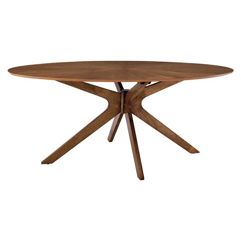 Crossroads 71" Oval Wood Dining Table by Modway Walnut