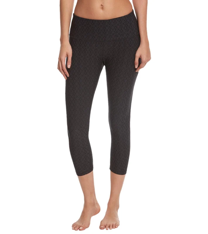 prAna Misty Yoga Capris Black Jacquard / M