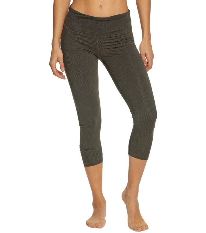 prAna Misty Yoga Capris Cargo Green Geo / S