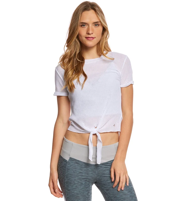 prAna Lynette Yoga Short Sleeve Tee White / L