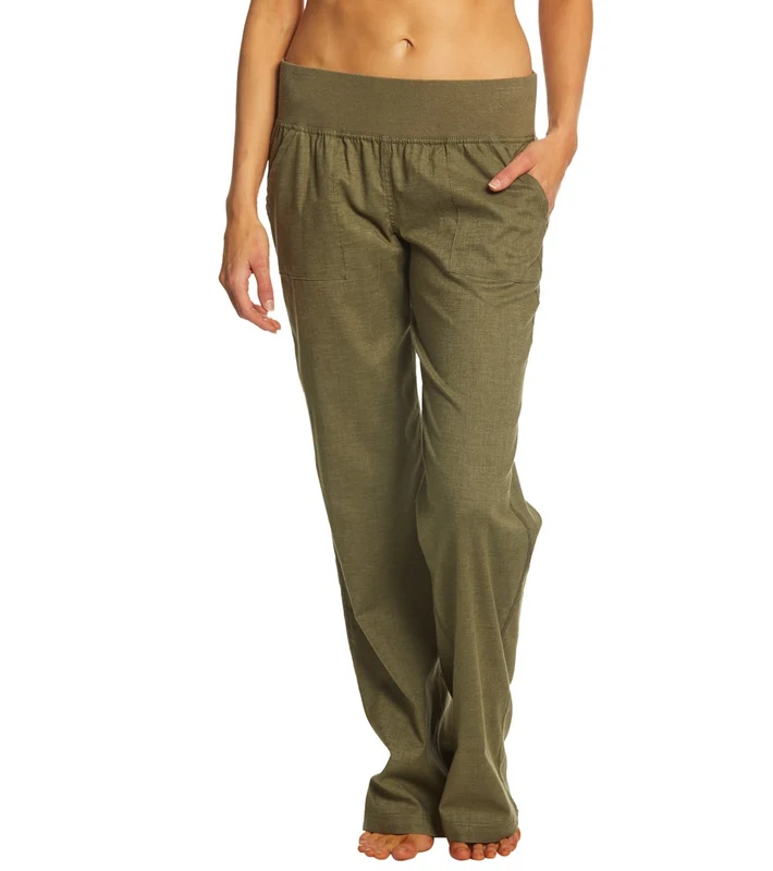 prAna Mantra Hemp Yoga Pants Cargo Green / XL