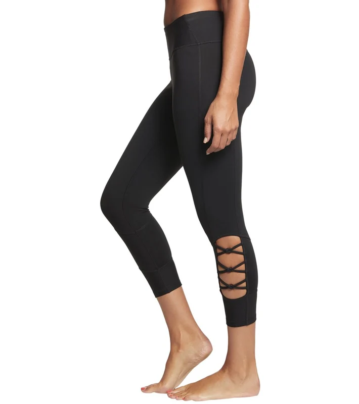 prAna Itzel Yoga Capris Solid Black / XL