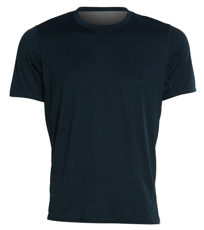prAna Men's Hardesty Short Sleeve Tee Highland Green Stripe / XXL