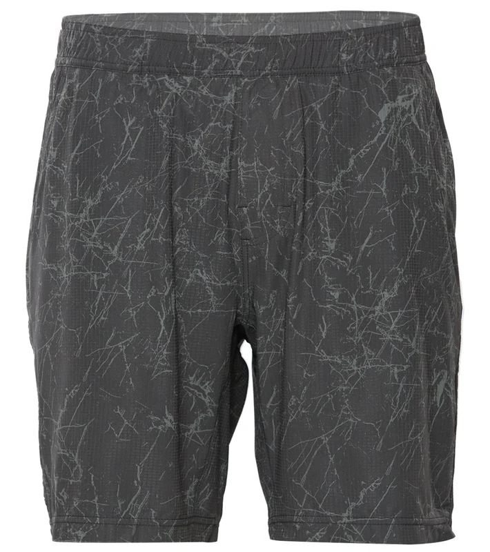 prAna Men's Heiro 8" Inseam Yoga Shorts Charcoal Marble Print / S