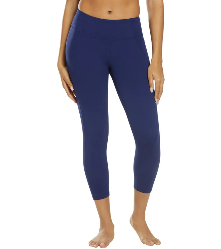 prAna Momento Yoga Capris Blue Anchor / M