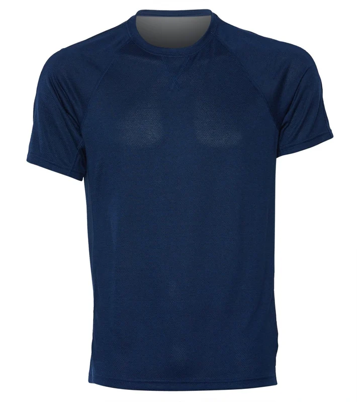 prAna Men's Transverse Short Sleeve Crew Blue Anchor / XL