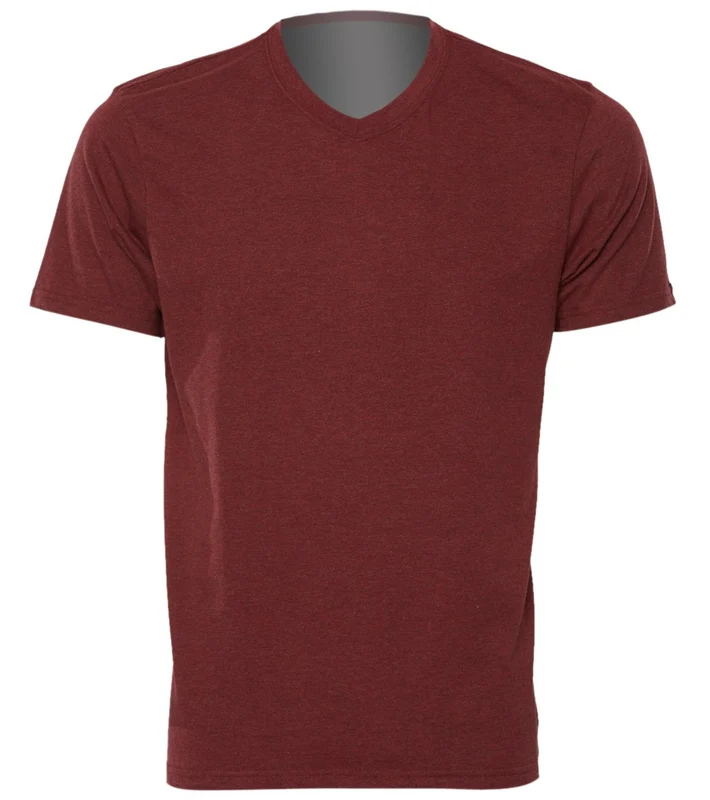 prAna Men's V Neck Short Sleeve Workout Tee Rusted Roof Heather / XL