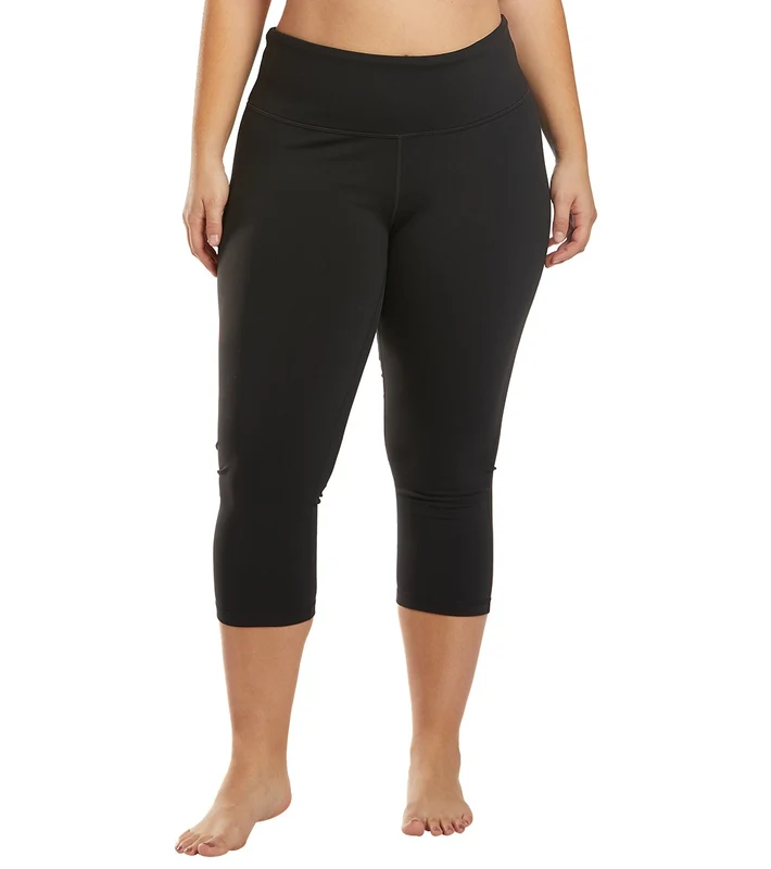 prAna Transform Yoga Capris Plus Black / 3XL