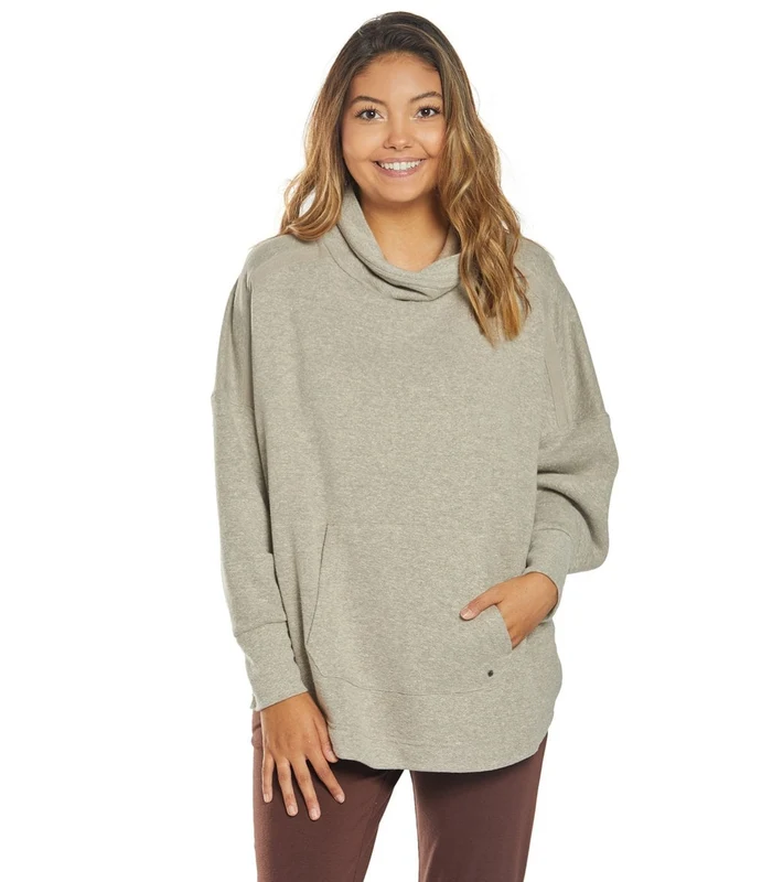 prAna Cozy Up After Yoga Poncho Oatmeal Heather / L