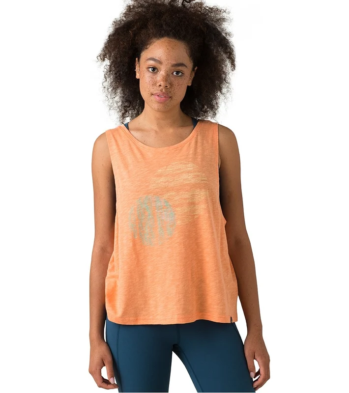 prAna Chez Yoga Tank Cantaloupe Circles / XL