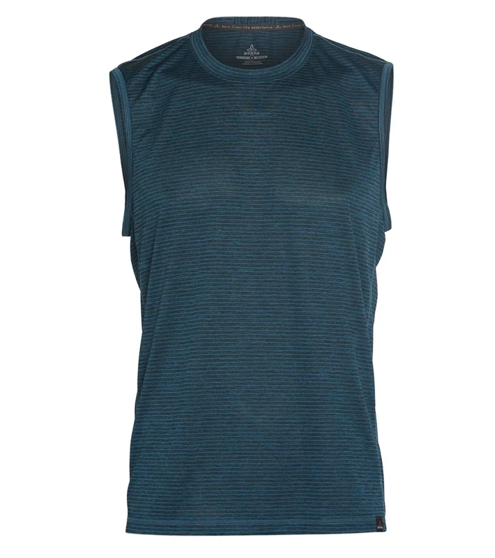 prAna Men's Hardesty Muscle Tee Atlantic Stripe / XL