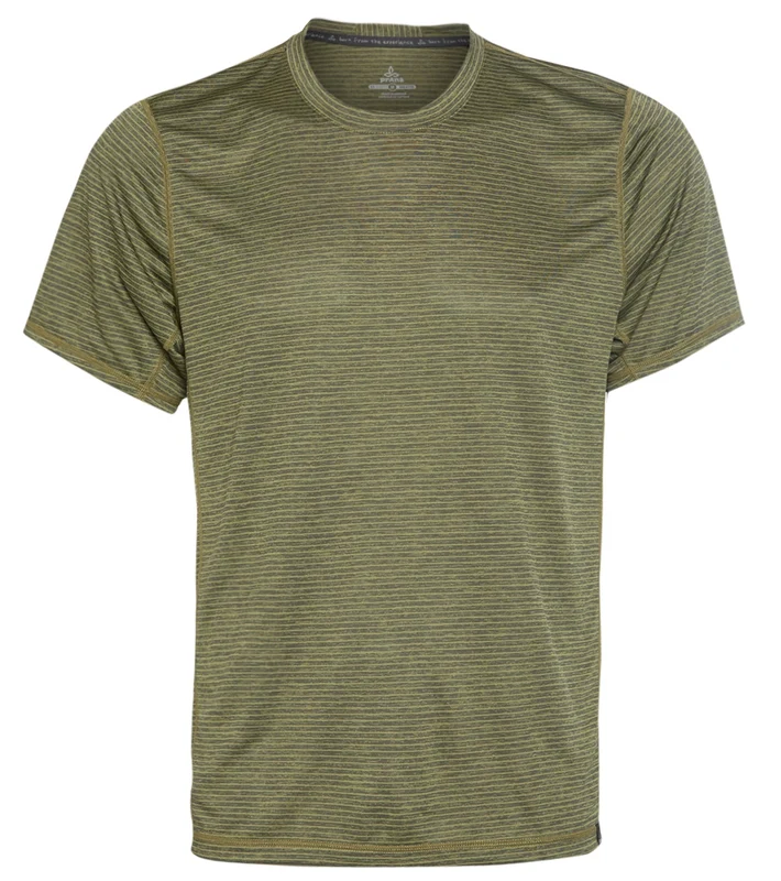 prAna Men's Hardesty Short Sleeve Tee Pistachio Stripe / S