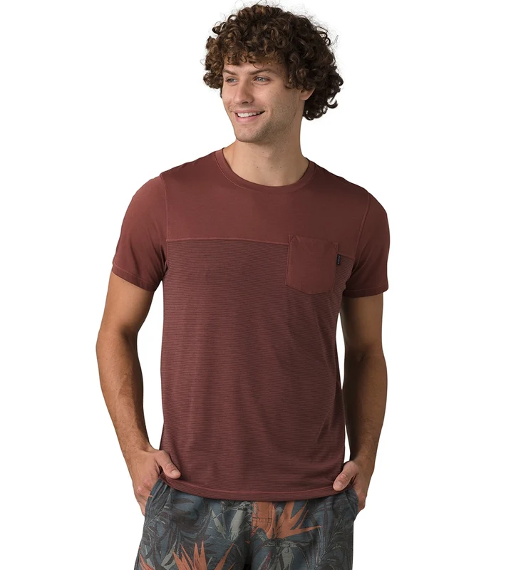 prAna Men's Milo Short Sleeve Tee Vino / L