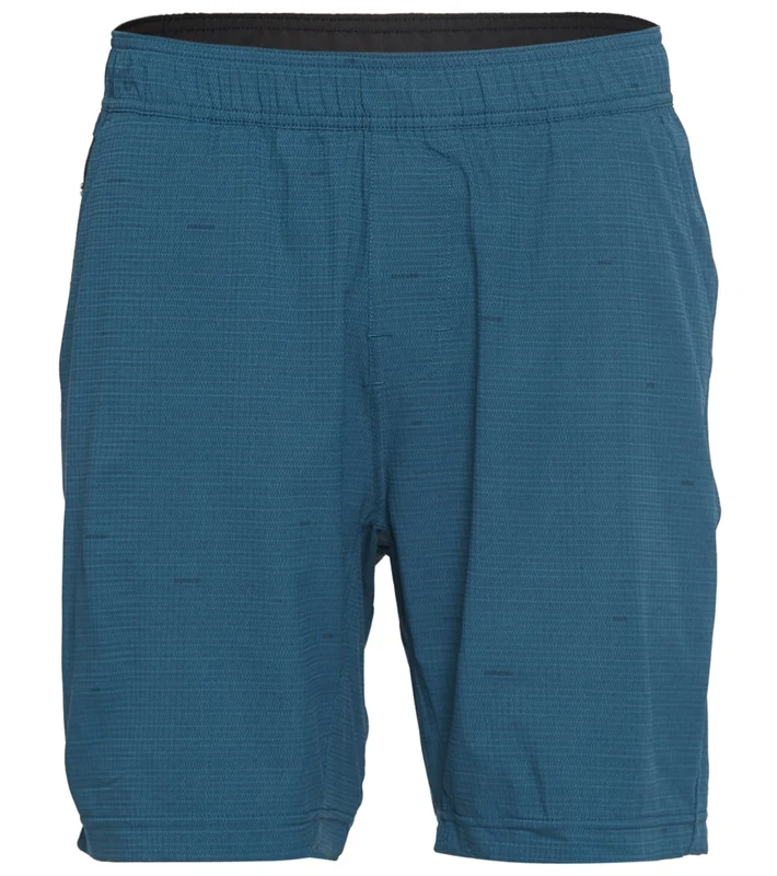 prAna Men's Heiro 8" Inseam Yoga Shorts Nautical Weave / XXL