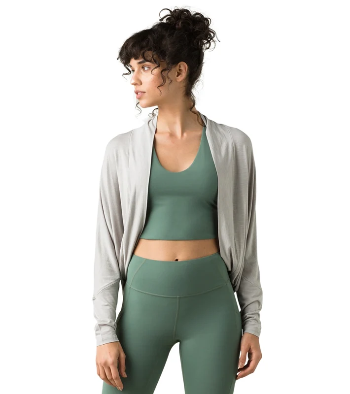 prAna Foundation Shrug Light Grey Heather / L