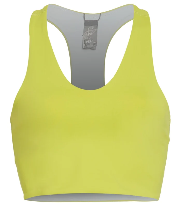 prAna Momento Yoga Crop Top Chartreuse / S